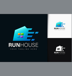 Run House Logo Design With Gradient