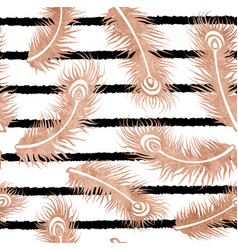 Trendy Feather Seamless Pattern In Rose Gold