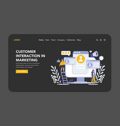 Customer Interaction In Marketing Concept Flat