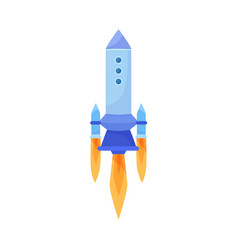 Blue Or Purple Rocket With Orange Jet Steam