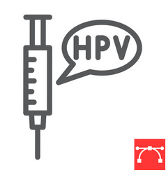 Hpv Vaccine Line Icon Vaccination And Injection