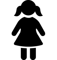 Kid Girl Icon Children Silhouette Symbol Baby