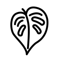 Monstera Tropical Leaf Line Icon