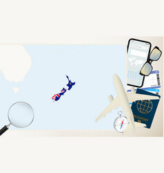 New Zealand Map And Flag Cargo Plane On The