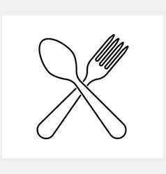 Sketch Fork Spoon Icon Isolated Food Clipart