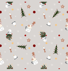 Xmas Seamless Pattern Christmas Bouquet