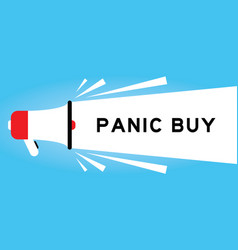 Color Megaphone Icon With Word Panic Buy In White