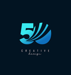 Creative Number 50 5 0 Logo With Leading Lines