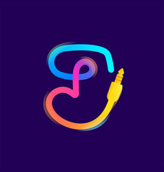 J Letter Logo Made Of Vivid Gradient Line Wire