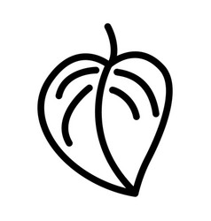 Monstera Plant Leaf Line Icon