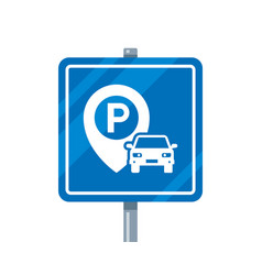 Road Sign With Parking Icon Park Here