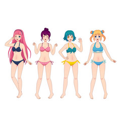 Anime Manga Girls In Bikini Group Of Kawaii