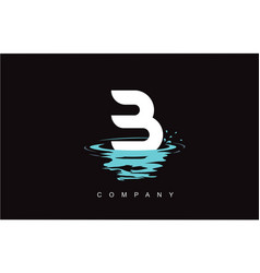 B Letter Logo Design With Water Splash Ripples