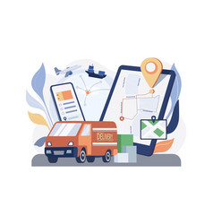 Delivery Tracking App Concept On White Background