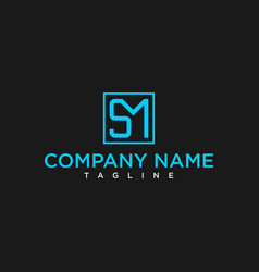 Sm Or Ms Luxury Abstract Initial Square Logo