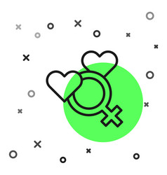 Black Line Female Gender Symbol Icon Isolated