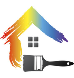 House Painter Brush And Painted Symbol