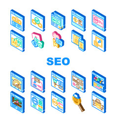 Seo Web Tech Business Digital Icons Set