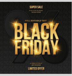 Black Friday Sale Banner With Gold Text Effect