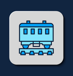 Filled Outline Passenger Train Cars Icon Isolated