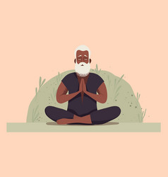 Senior Man Doing Meditation Yoga Pose