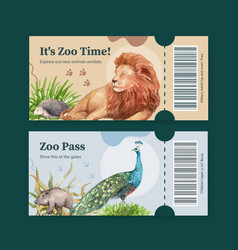 Ticket template with biodiversity as natural Vector Image