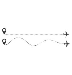 Trajectory Airplane With Dotted Line