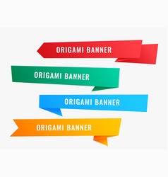 Wide Origami Banners In Ribbon Style