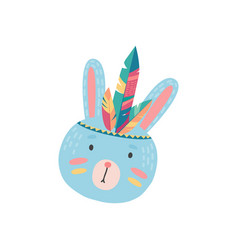 Bunny Rabbit Animal Face Mask With Tribal Ornament