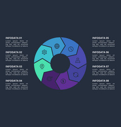 Circle Dark Infographic With 8 Elements Template