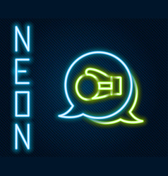 Glowing Neon Line Boxing Glove Icon Isolated