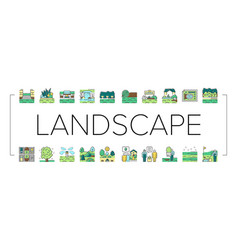 Landscape Design And Accessories Icons Set