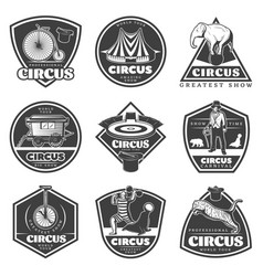 Vintage Monochrome Circus Labels Set