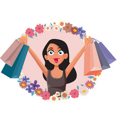 Woman Shopping On Spring Sale Season