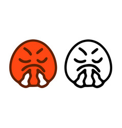 Angry Emoticon In Two Style Isolated On White