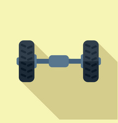 Car Suspension Icon Flat Wheel Tire