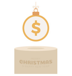 Money Christmas Bauble Pedestal Merry Christmas