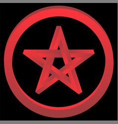 Pentagram Sign Five Pointed Red Star Icon Magical