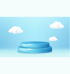 Podium Scene With Product Platform And 3d Clouds