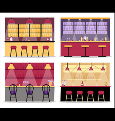 Set Of Bar Counters Interior Flat Style