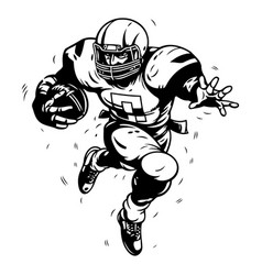 American Football Player In Action Cartoon