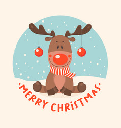 Cute And Funny Reindeer With Scarf