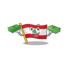 With Money Bag Flag Lebanon Stored In Cartoon