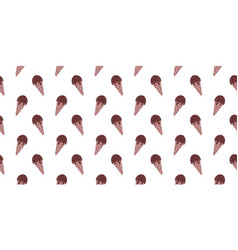 Chocolate Ice Cream In Cone Seamless Pattern