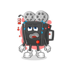 Film Camera Low Battery Mascot Cartoon