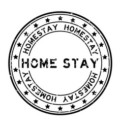 Grunge Black Home Stay Word With Star Icon Round