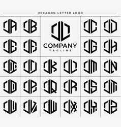 Modern Hexagon Jl J Letter Logo Design Set