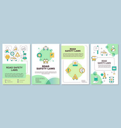 Road Safety Laws Green Brochure Template