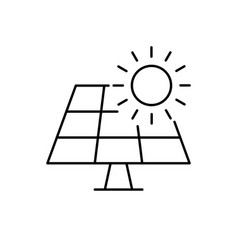 Solar Panel And Sun Linear Icon