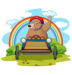 Grizzly Bear Driving A Toy Car